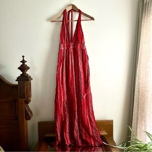 Club Monaco • Gauzy Stripe‎ Halter Maxi Dress